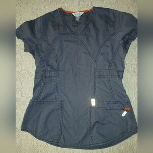 Code Happy Gray Scrub Top Size XS